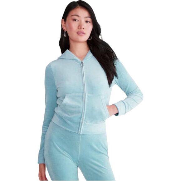 Juicy Couture Light Blue Tracksuit Hoodie Jacket - Picture 1 of 10
